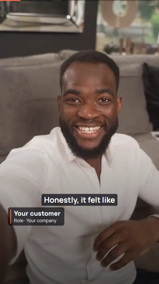 The Clean Box caption style on a customer's recording