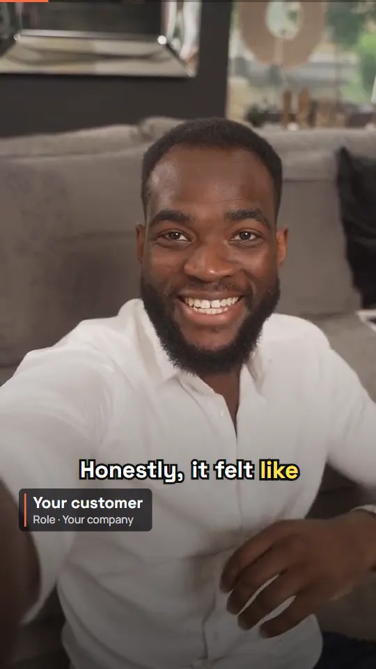 The Outline caption style on a customer's recording