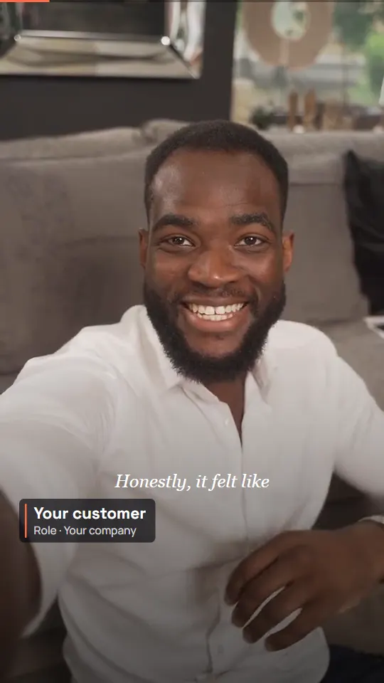 The Serif Subtitle caption style on a customer's recording
