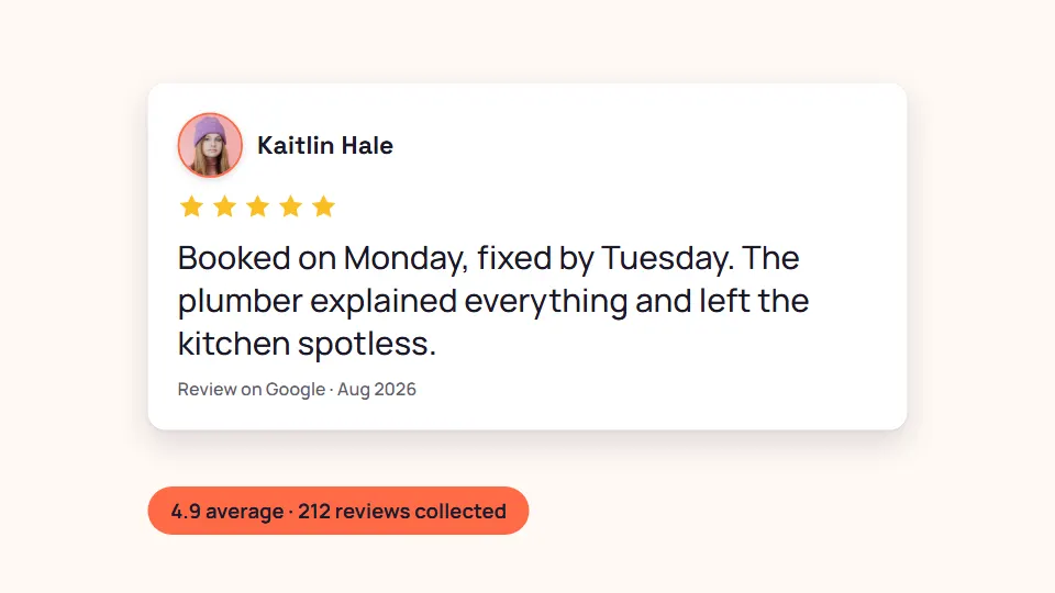 Review Card in the landscape format